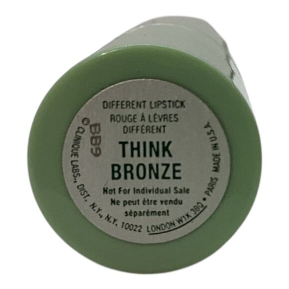 Clinique Different Lipstick Think Bronze Full Size Green Tube NWOB - Picture 2 of 3